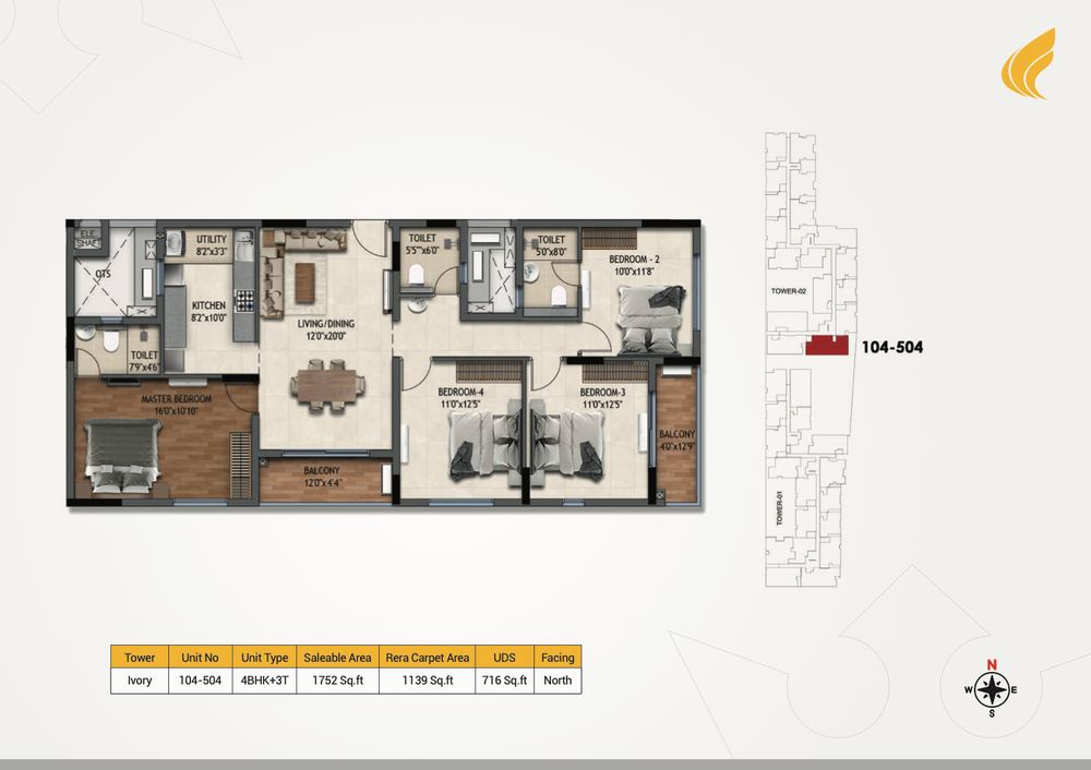 DRA Richburg 4 BHK floor plan (preview)